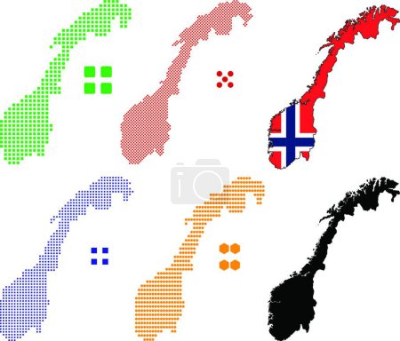 Téléchargez les illustrations : Illustration vectorielle icône Norvège - en licence libre de droit
