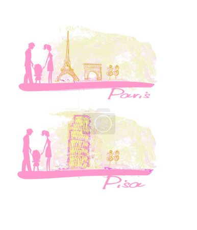 Illustration for Family Travel Background modern vector illustration - Royalty Free Image