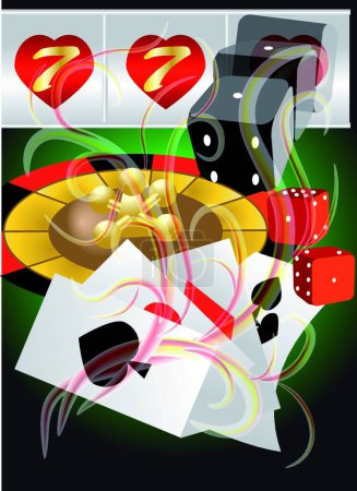 Téléchargez les illustrations : Abstrait casino illustration vectorielle moderne - en licence libre de droit