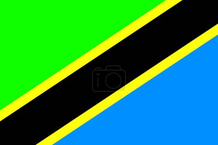 Ilustración de Bandera de Tanzania, ilustración simple vector - Imagen libre de derechos