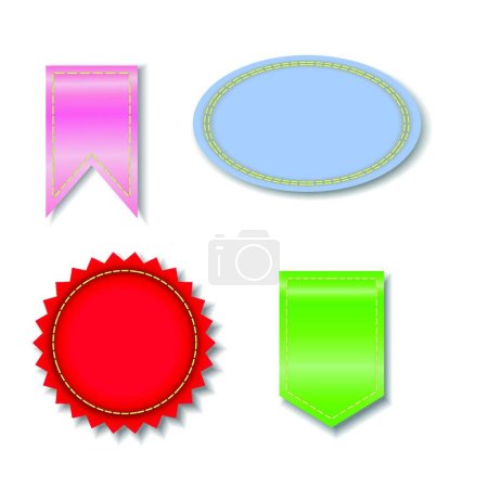 Ilustración de Sellos de colores, ilustración vectorial simple - Imagen libre de derechos