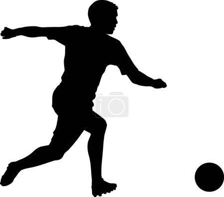 Téléchargez les illustrations : Joueur de football, illustration vectorielle simple - en licence libre de droit