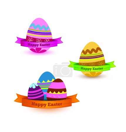 Ilustración de Conjunto de huevos de Pascua, ilustración vectorial simple - Imagen libre de derechos