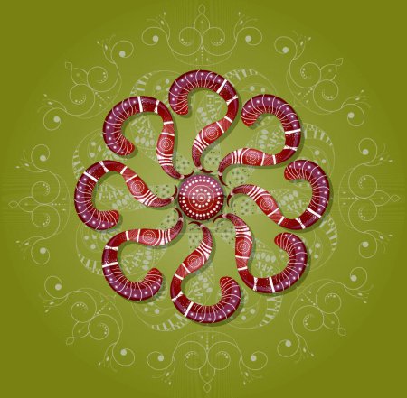 Ilustración de Ilustración vectorial adorno floral marrón - Imagen libre de derechos