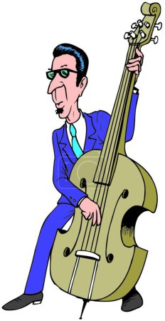 Illustration for Musician with cello modern vector illustration - Royalty Free Image