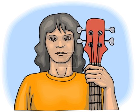 Téléchargez les illustrations : Illustration vectorielle moderne guitariste - en licence libre de droit