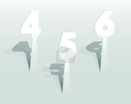 Illustration for Illustration of white paper numbers - Royalty Free Image
