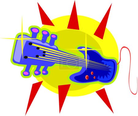 Illustration for Electrical guitar vector  illustration - Royalty Free Image