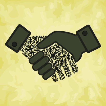 Illustration for Persons handshake, colored vector illustration - Royalty Free Image