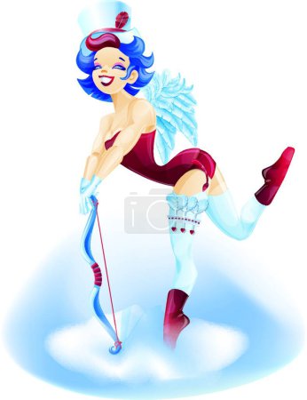 Illustration for Dancing cherubim modern vector illustration - Royalty Free Image