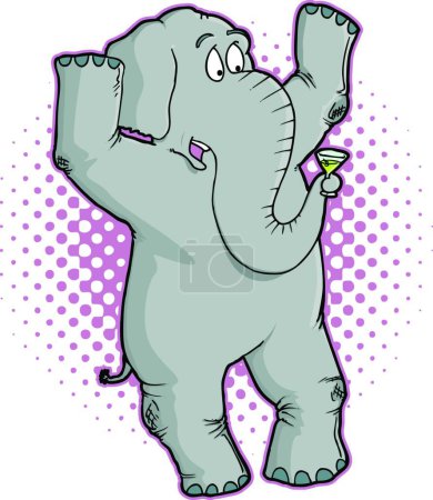 Téléchargez les illustrations : Éléphant, illustration vectorielle simple - en licence libre de droit