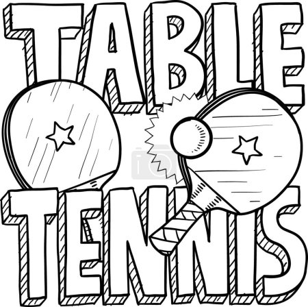 Illustration for Table tennis sketch  vector illustration - Royalty Free Image