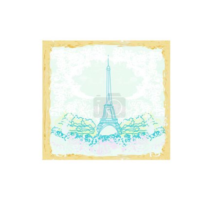 Illustration for Eiffel tower artistic background. Vector illustration. - Royalty Free Image