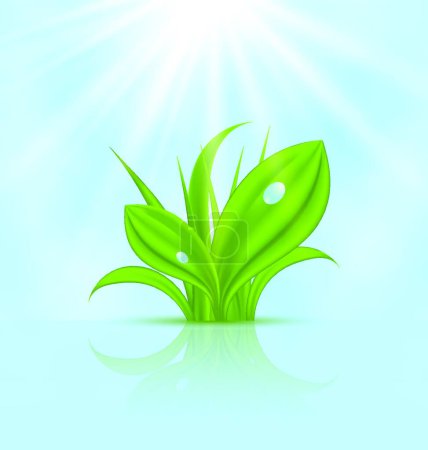 Illustration for Spring wallpaper with green grass - Royalty Free Image
