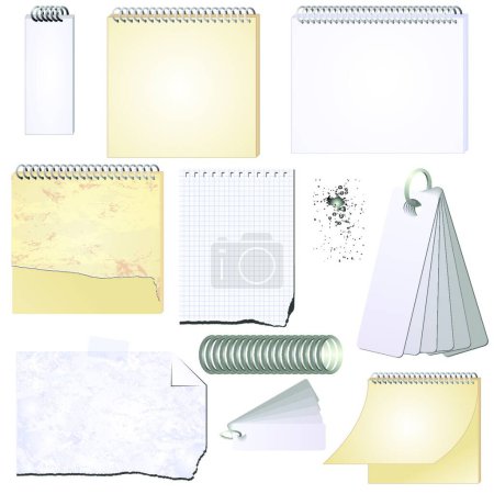 Illustration for Vector grunge notepad memopad scrap book isolated - Royalty Free Image