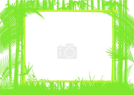 Illustration for Bamboo and Jungle Frame vector illustration - Royalty Free Image