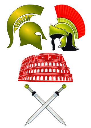 Ilustración de Legionarios y Gladiador ilustración vector moderno - Imagen libre de derechos