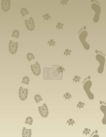 Téléchargez les illustrations : Illustration vectorielle des empreintes de pieds vectoriels - en licence libre de droit