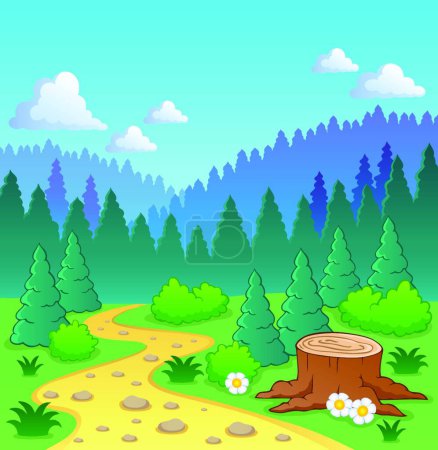 Ilustración de Bosque tema imagen vector ilustración - Imagen libre de derechos