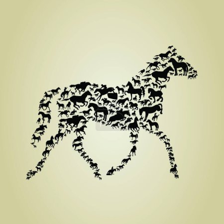 Téléchargez les illustrations : Illustration vectorielle moderne cheval - en licence libre de droit