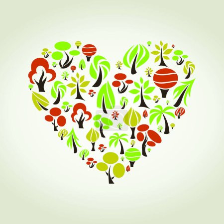 Illustration for Tree heart, graphic vector illustration - Royalty Free Image