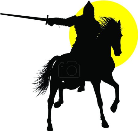 Illustration for Illustration of Oriental horseman - Royalty Free Image