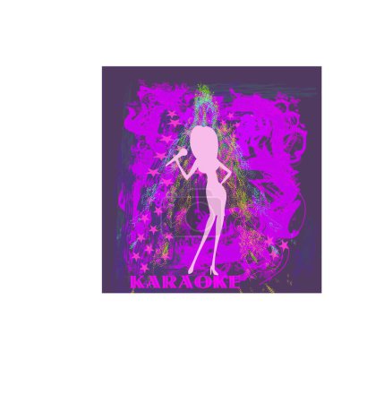 Illustration for Silhouette of a female singer performing - Royalty Free Image