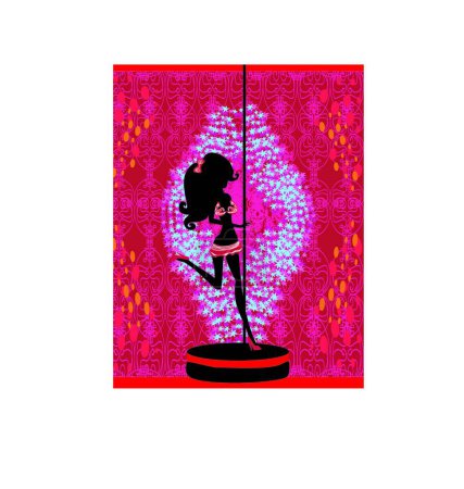 Illustration for Silhouette of a pole dancer  illustration - Royalty Free Image