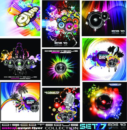 Illustration for Discotheque Flyers Collection vector illustration - Royalty Free Image