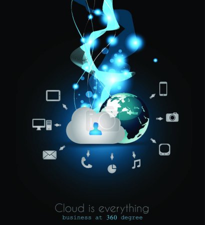 Ilustración de "Fondo del concepto de computación en nube
 " - Imagen libre de derechos