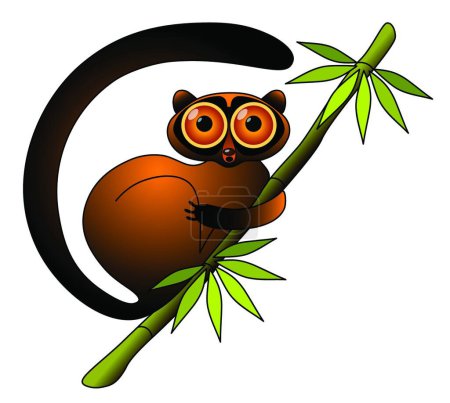 Ilustración de Lémur, ilustración vectorial gráfica - Imagen libre de derechos