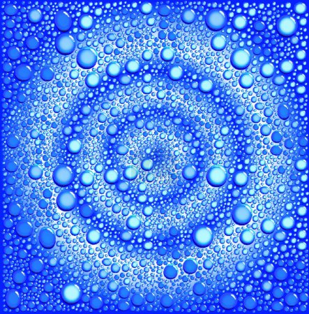 Illustration for Illustration of blue liquid waterdrops, background for copy space - Royalty Free Image