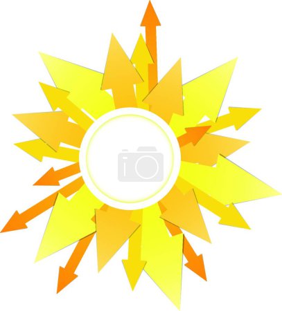 Téléchargez les illustrations : Flèche soleil, illustration vectorielle graphique - en licence libre de droit