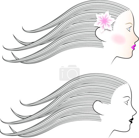Illustration for Woman face, vector illustration - Royalty Free Image