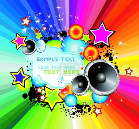 Illustration for "Colorful Lights and Music Background" colorful vector illustration - Royalty Free Image