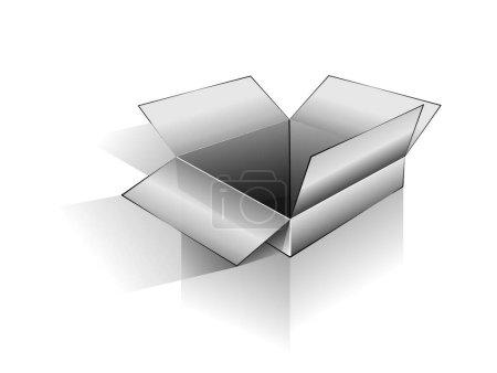 Téléchargez les illustrations : "Boîte ouverte tridimensionnelle
" - en licence libre de droit