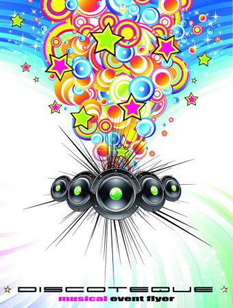 Illustration for Bubbles and Music Background vector illustration - Royalty Free Image