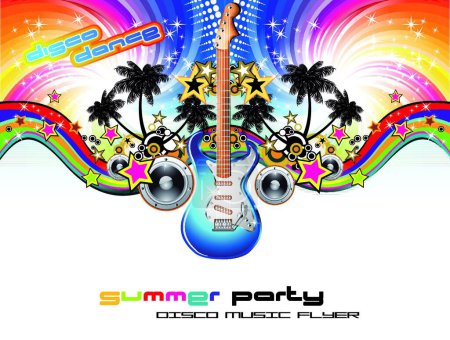 Illustration for Tropical Music Event Flyer - Royalty Free Image