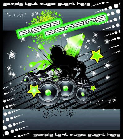 Ilustración de "Fondo de música de jockey de disco "ilustración vectorial colorido - Imagen libre de derechos