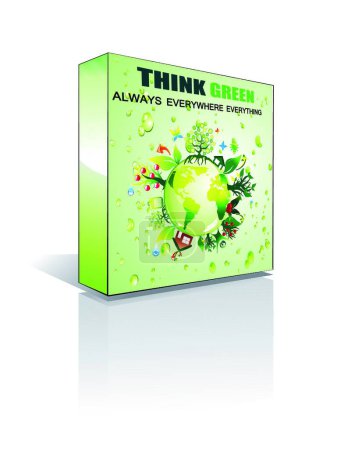 Téléchargez les illustrations : Eco Software Box, illustration vectorielle - en licence libre de droit
