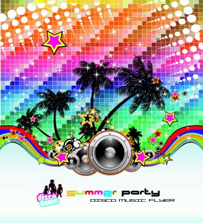 Ilustración de "Tropical Dance Disco Flyer para evento de música latina
" - Imagen libre de derechos