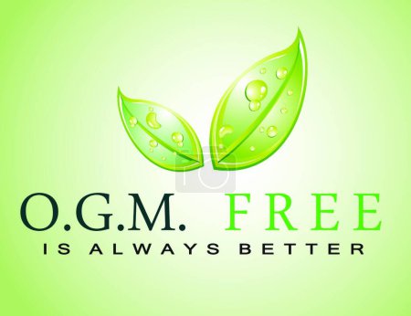 Téléchargez les illustrations : "slogan gratuit OGM "illustration vectorielle colorée - en licence libre de droit