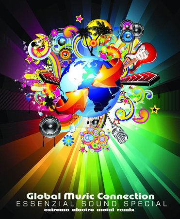 Illustration for Flyer Background for International Global Music Event - Royalty Free Image