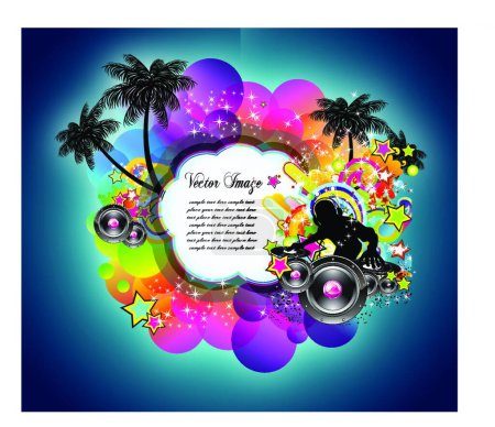 Illustration for Tropical Music and Latin Disco Event Background for Flyers - Royalty Free Image
