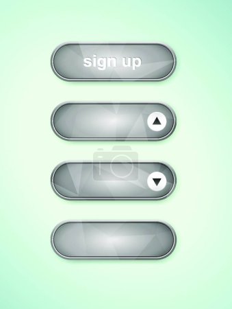 Ilustración de Ilustración del conjunto de botones grises - Imagen libre de derechos