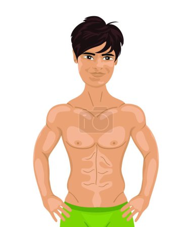 Illustration for "sexy guy isolated" colorful vector illustration - Royalty Free Image