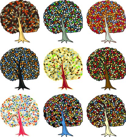 Illustration for "Colorful trees" colorful vector illustration - Royalty Free Image
