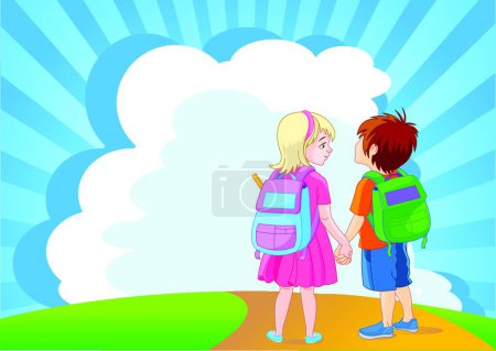 Illustration for Illustration of the Go to school - Royalty Free Image