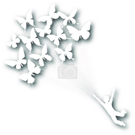 Illustration for Illustration of the Butterfly boy cutout - Royalty Free Image