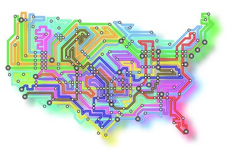 Illustration for USA underground map, web simple illustration - Royalty Free Image